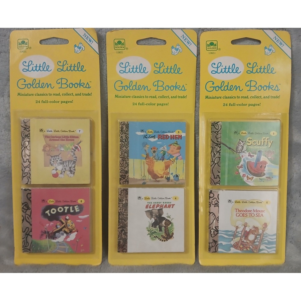 Vintage 1988 Little Little Golden Books Miniature 3 Packs 6 Books Sealed 13651